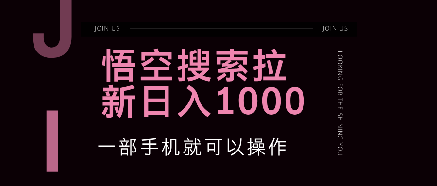 （12717期）悟空搜索类拉新 蓝海项目 一部手机就可以操作 教程非常详细-就去找资源网